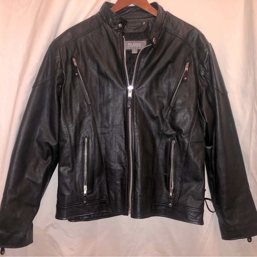 Wilson’s leather men’s motorcycle style jacket size large
